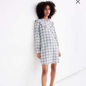 Madewell Plaid Ruffle-Yoke Shirtdress